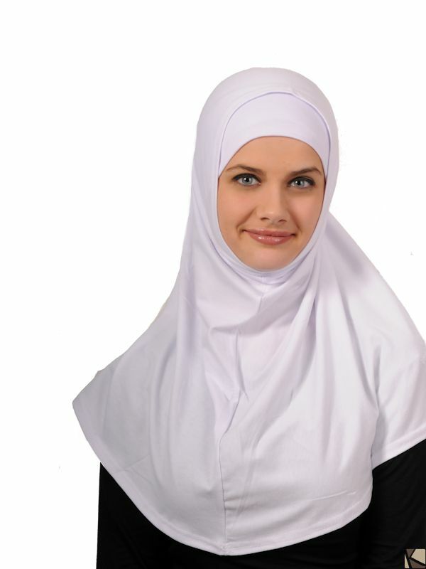 Amira hijab simple (100% cotton) white