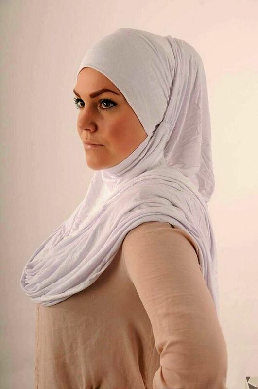 hijab malaisien en viscose blanc