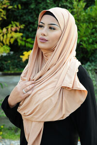 Premium Farah gypten Jersey Hijab - 200 x 80 cm - Hchste Qualitt fr Tragekomfort helltaupe( dunkler als Abb.)