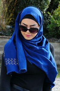 Highlight charpe Hijab bleu fonc