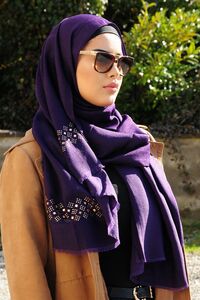 Highlight charpe Hijab pourpre