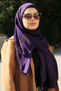 Highlight charpe Hijab pourpre