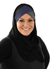 Hijab bonnet crois lurex mix