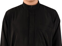 Moderner Herren Qamis mit Stehkragen - Elegante Ausstrahlung und stilvolles Design schwarz