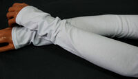Extra Lange Armstulpen, 45cm - Ideal fr diskrete Bedeckung im Alltag  weiss
