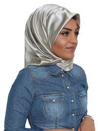 Hijab Satin gris silex