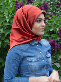 Satin Headscarf Hijab coral