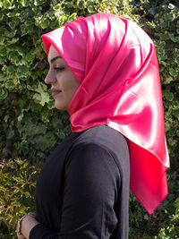 Satin Headscarf Hijab telemagenta