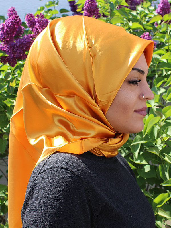 Hijab Satin orange fonc