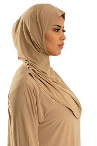 Abaya pour la Prire 1 pice avec Hijab attach beige