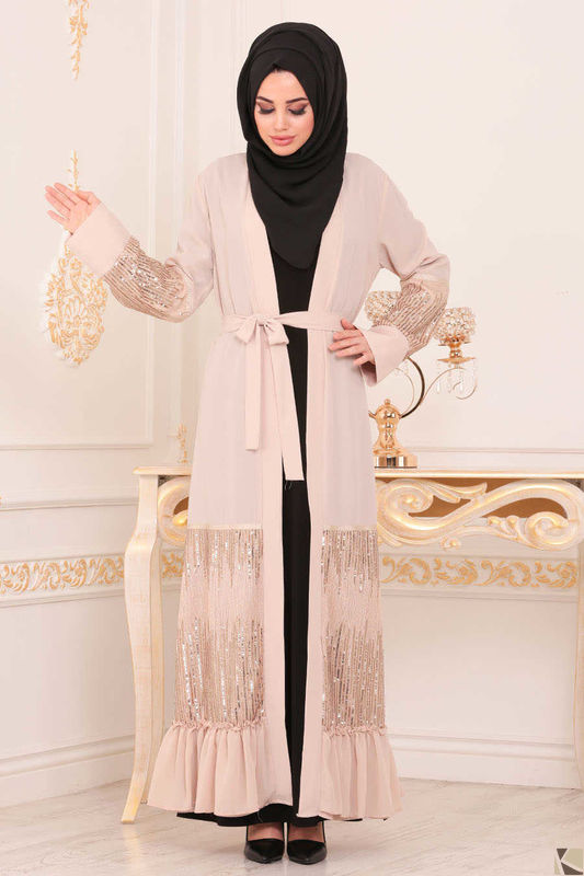 Modest Fashion Beige Hijab Abaya BEJ