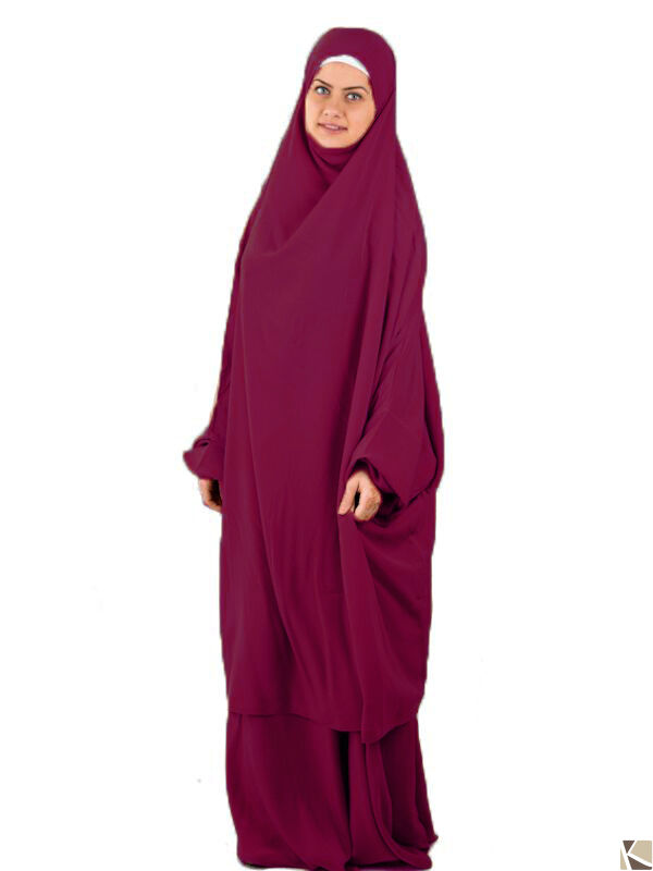 Jilbab ensemble jupe fushia foncé