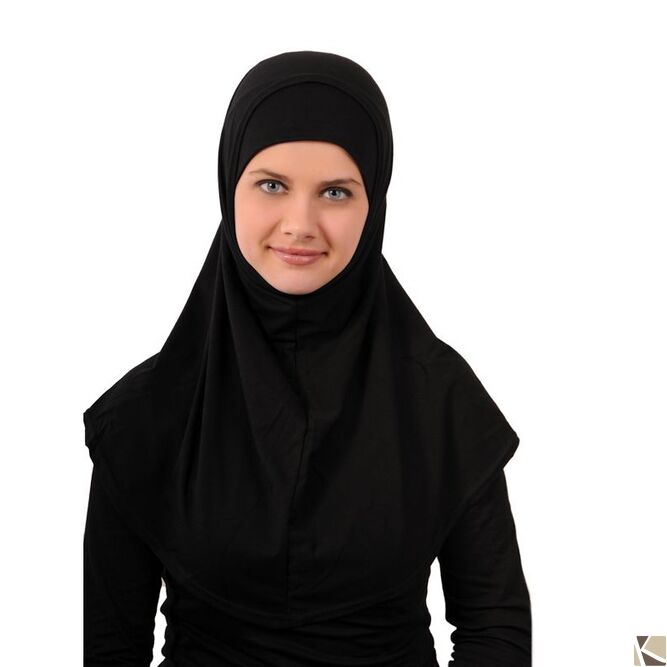 Amira Hijab simple (100% Baumwolle) schwarz