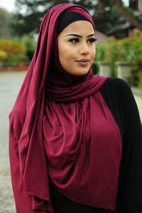 Premium Farah gypten Jersey Hijab - 200 x 80 cm - Hchste Qualitt fr Tragekomfort  bordeaux