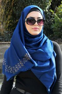 Highlight Écharpe Hijab bleu foncé