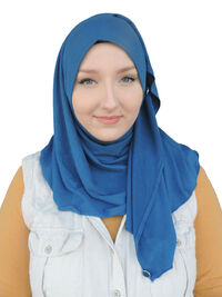 Kuwaity Hijab button  blue