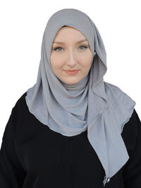 Kuwaity Hijab Blütenknopf  hellgrau