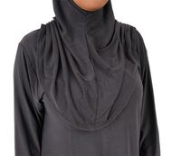 Abaya pour la Prière 1 pièce avec Hijab attaché gris foncé