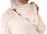 Abaya Gebetskleidung 1tlg. mit angenähtem Hijab naturweiss