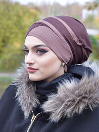 Hijab Turban brun-taupe