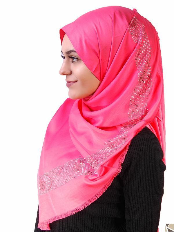 Trendy scarf with glitter pink