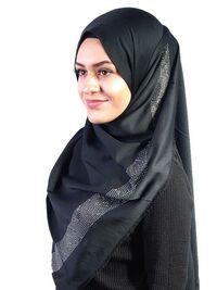 Trendy scarf with glitter black