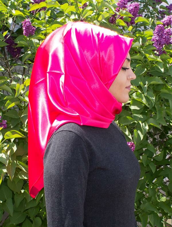 Satin Headscarf Hijab deepPink