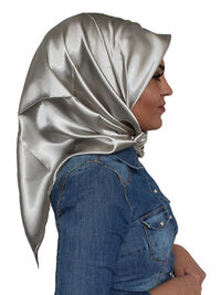 Hijab Satin gris silex