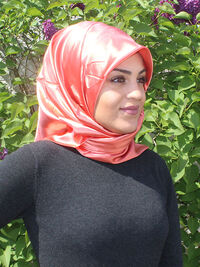 Hijab Satin rose perle