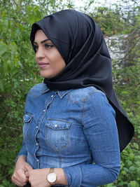 Hijab Satin noir