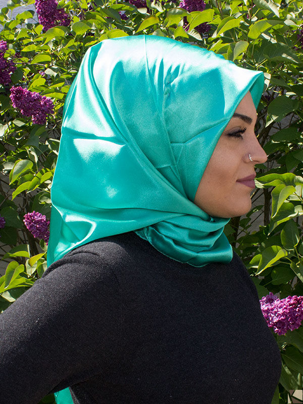 Satin Headscarf Hijab turquoise