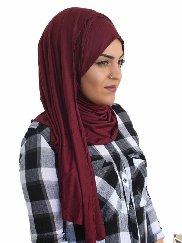 Kuwaity Hijab Jersey mit Brillenschlitz bordeaux