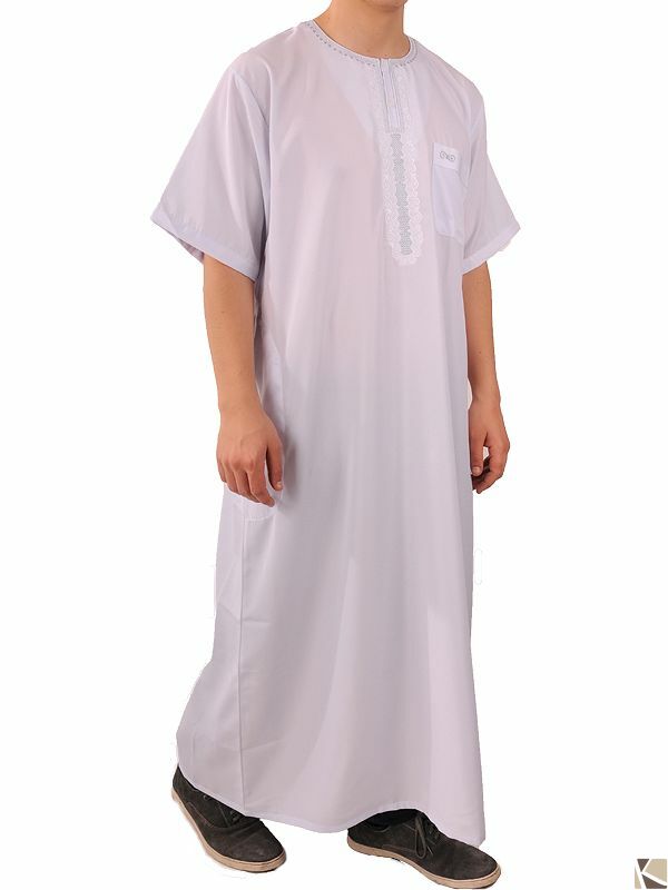 Mens Short Sleeve-Qamis white S