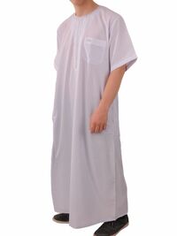 Mens Short Sleeve-Qamis white XL