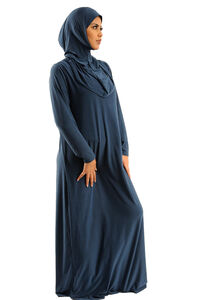 Abaya pour la Prière 1 pièce avec Hijab jeans bleu