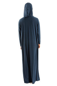Abaya Prayer clothes 1 piece with attached Hijab blue jean