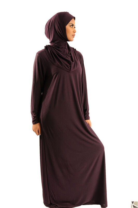 Abaya Gebetskleidung 1tlg. mit angenähtem Hijab violett( heller als Abb.)