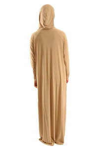Abaya Gebetskleidung 1tlg. mit angenähtem Hijab beige
