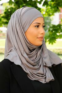 Hijab Kuwaity Paillettes gris foncé