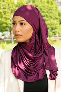 Hijab Kuwaity Glitter violet