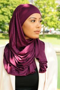 Hijab Kuwaity Glitzer violett
