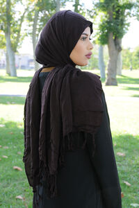 Large cotton scarf brown