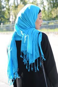 Large cotton scarf turquoise
