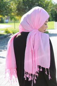 Grosser Schal aus Baumwolle rosa