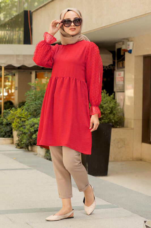 Modest Fashion Red Hijab Tunika K