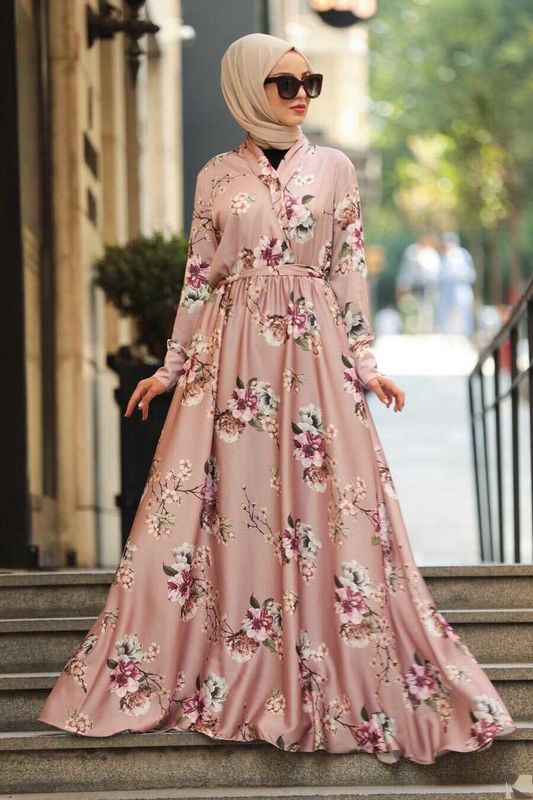 Modest Fashion Powder Pink Hijab Kleid PD