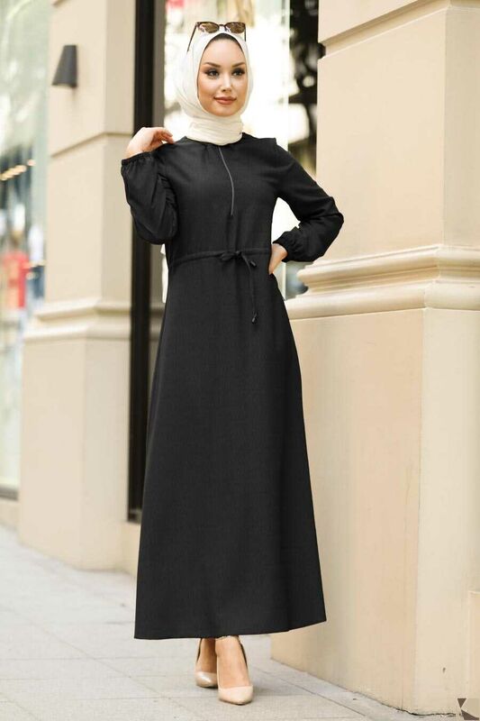 Modest Fashion Black Hijab Kleid S