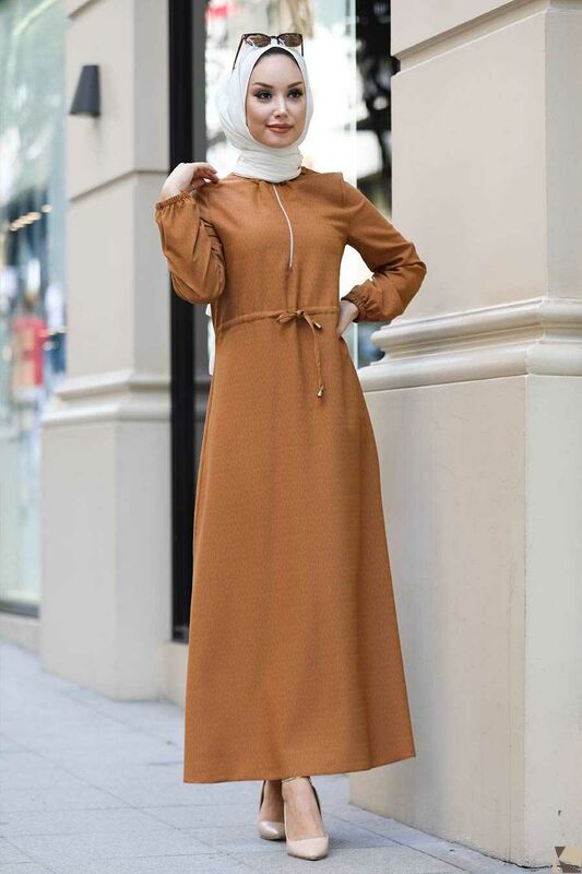 Modest Fashion Sunuff Colored Hijab Kleid TB