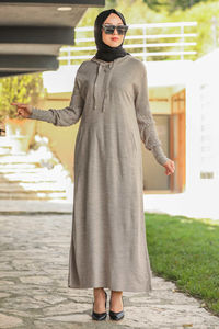 Modest Fashion Beige Hijab Kleid BEJ