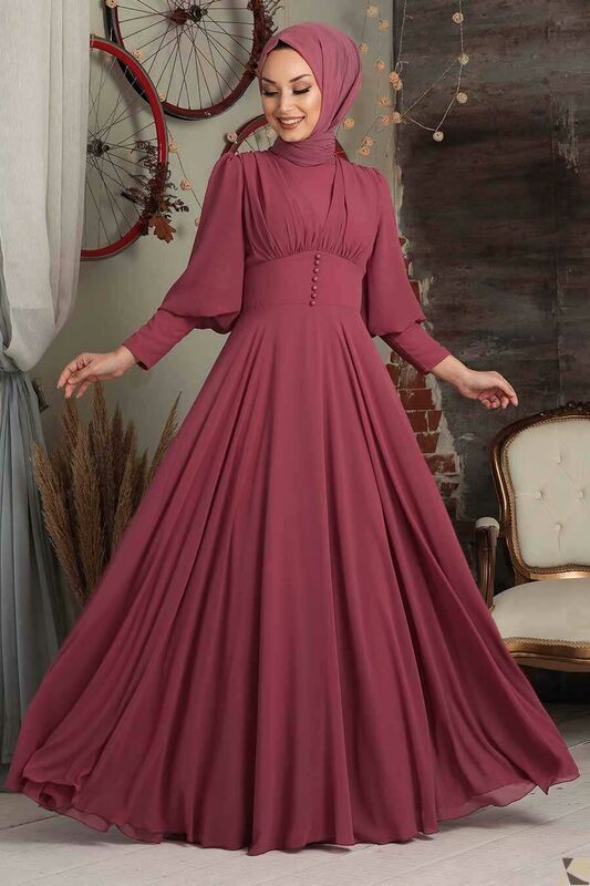 Modest Fashion Dusty Rose Hijab Abend Kleid GK